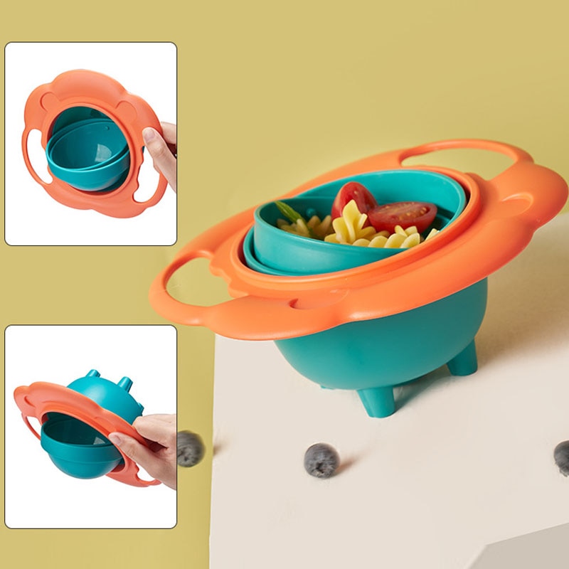 Happy-Bowl™ - Bol Gyroscopique 360° anti déversement | Bébé - Enfant