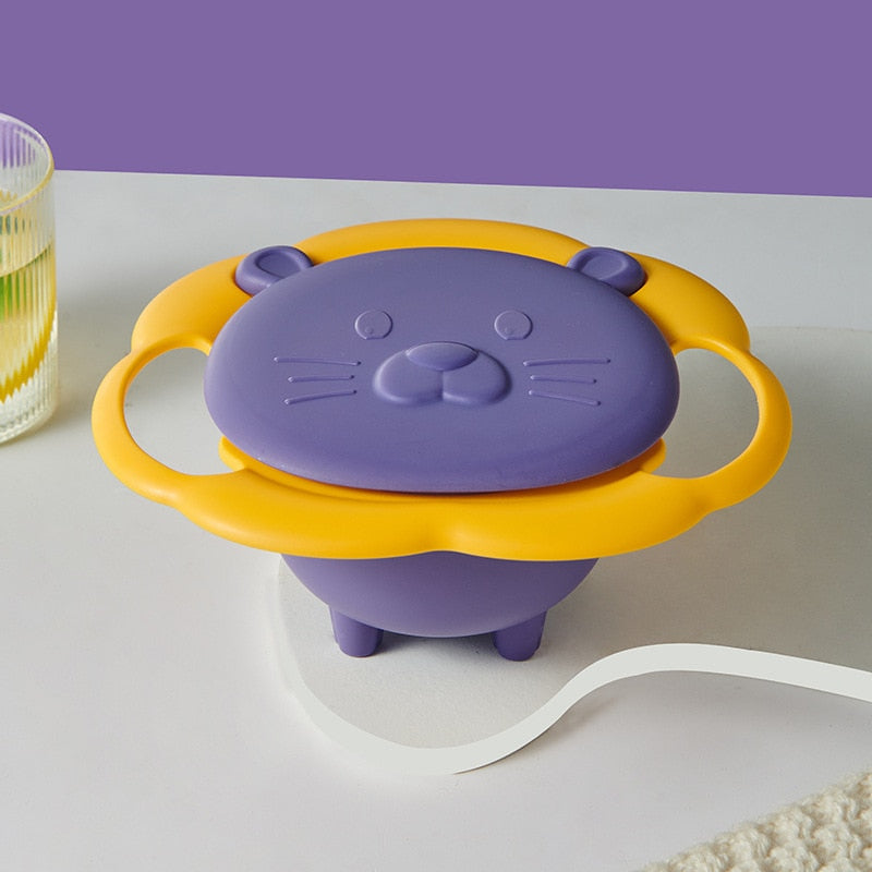Bol Gyroscopique Anti-renversement Pour Enfant - Rotation 360°, Couleur Verte, Matériau Sûr PP