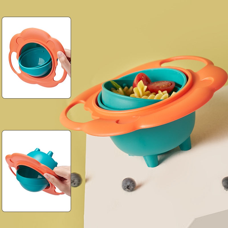 Happy-Bowl™ - Bol Gyroscopique 360°  anti déversement  | Bébé - Enfant